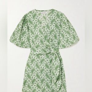 Faithfull The Brand Godiva Paisley Linen Wrap Dress
